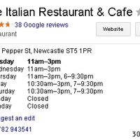 Opening Hours at Amore in Newcastle-under-lyme