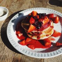vegan Berry Pancakes at Rick's Diner in Oxford