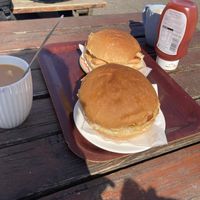 2 vegan sausage and bacon baps  at The Hungry Man in Jersey