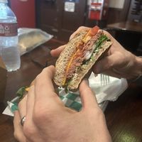 Impossible burger- quite good !  at Old Moon Deli & Pie in Galveston