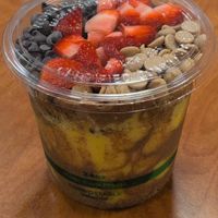 BYO bowl with mango sunrise base at Raw Juice Cafe in Flagler Beach