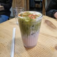Raspberry mint matcha at Sprout in Nelson