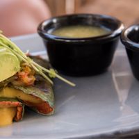 quesadillas con hoja santa at Fruto Mistico in Tulum