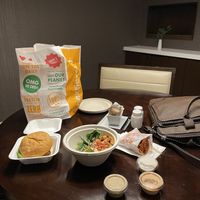 SoCal burger, Caesar salad, Sweet tater fries (and my vegan Doshi bag)  at Next Level Burger - Brooklyn in Brooklyn