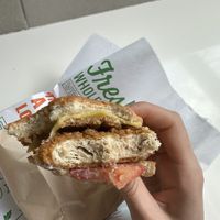 Super realistic chicken texture - thought it was real chicken  at Next Level Burger - Brooklyn in Brooklyn