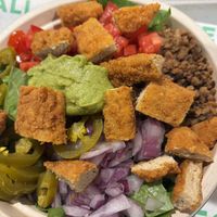 Side southeast salad, added crispy chick’n, no dressingg  at Next Level Burger - Brooklyn in Brooklyn