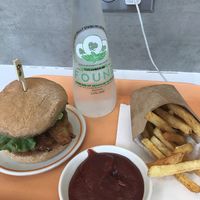 SoCal burger with fries at Next Level Burger - Brooklyn in Brooklyn