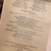 second page of menu
 at Saint Pearl in Paris