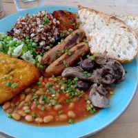 Vegan cooked breakfast at Look Mum No Hands in London