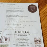 Menu at The Hope Inn in Newhaven