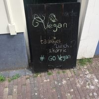 Sign outside  at Barista Cafe in Haarlem