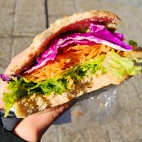 Vegan Sandwich with Repollo, Zanahoria, Palta y Lechuga, all very fresh and tasty. at Circus in San Martin De Los Andes