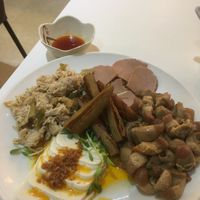 Mock meat platter for lunch  at Sino Vegetarian Restaurant 大中華素食 in Kowloon