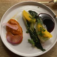 Bak choy, smoked pepper cream  at Marclee in Paris