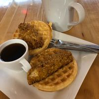 Vegan Chickin' & Waffles at 918 Coffee in Tulsa