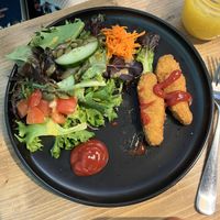 Kids chik’en strips  at Bravocados in Tofino