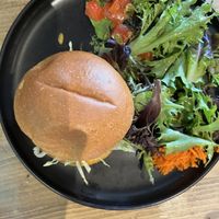 Kids burger  at Bravocados in Tofino