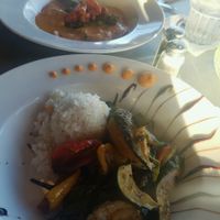 two vegan entrees at Brennecke's Beach Broiler in Koloa