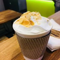 Creamy coffee  at Kuzen Falafel in Kyiv