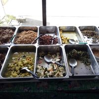 Buffet with toppings at Pajai Vegetarian in Satun