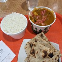 Madras masala curry with tofu and roti (vegan) at Madras Masala in Ann Arbor