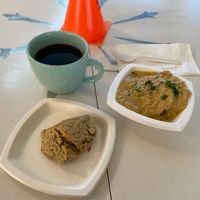 Lemon scone, biscuits and gravy, black coffee = happy girl!  at Copeka Coffee in Grand Junction