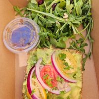 Togo. Avocado black bean hummus toast at Copeka Coffee in Grand Junction