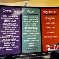 Dietary Menu. More options than what was listed    at Peño Mediterranean Grill in Myrtle Beach