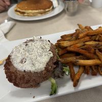 Olive burger vegan  at Noble Restaurant in Wyoming