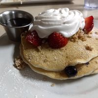 Vegan almond layer cake at Noble Restaurant in Wyoming
