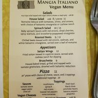 vegan menu (pt 1) at Mangia Italiano in St Louis