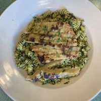 Vegan Pesto pasta with Seitan  at Mangia Italiano in St Louis