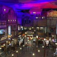 Inside the ramen restaurant area  at Shin-Yokohama Ramen Museum in Yokohama