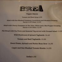 Vegan menu at Brea in Stirling