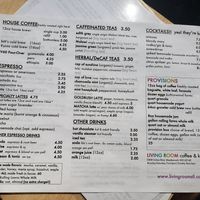 Menu at Living Room in Maplewood