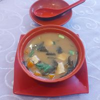 Miso soup with tofu at Mei Lai Wa in San Jose