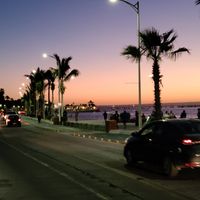 View after sunset at El Zarape Malecón  in La Paz