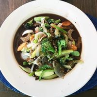 Steamed vegetables in soy sauce at El Zarape Malecón  in La Paz