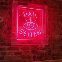 Cool sign at Temple of Seitan - Camden in North West London