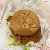 Hot nashville burger  at Temple of Seitan - Camden in North West London