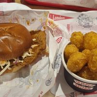 Baffalo Burger with temple tots at Temple of Seitan - Camden in North West London