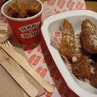 Popcorn bites and wings with parmesan at Temple of Seitan - Camden in North West London