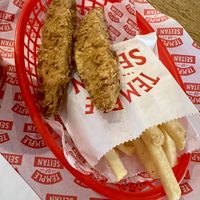 Strips and chips   at Temple of Seitan - Camden in North West London