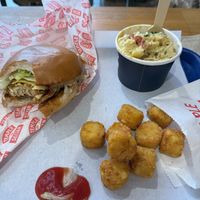 Stopped by for lunch. Chicken sandwich, tots and mac n cheese    at Temple of Seitan - Camden in North West London