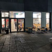 outside at night at Temple of Seitan - Camden in North West London