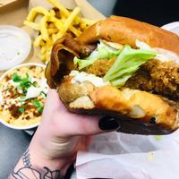 Temple burger  at Temple of Seitan - Camden in North West London