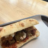 Vegan Falafel sandwich. Taste better than it looks.   at backWERK in Cologne