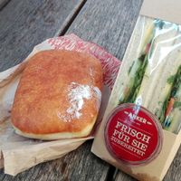 Jam filled pastry + cheese sandwich at Anker - Stephansplatz in Vienna