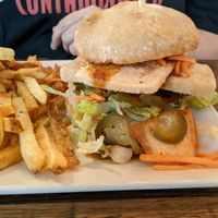 Tasty tofu sandwich at Salt Springs Brewery in Saline