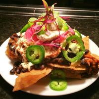 Jackfruit nachos - a wednesday night feature!  So good!  at Salt Springs Brewery in Saline